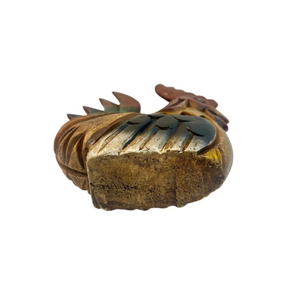 Hand Carved Wooden Rooster Painted Country Farmhouse Folk Art Vintage - Picture 6 of 7